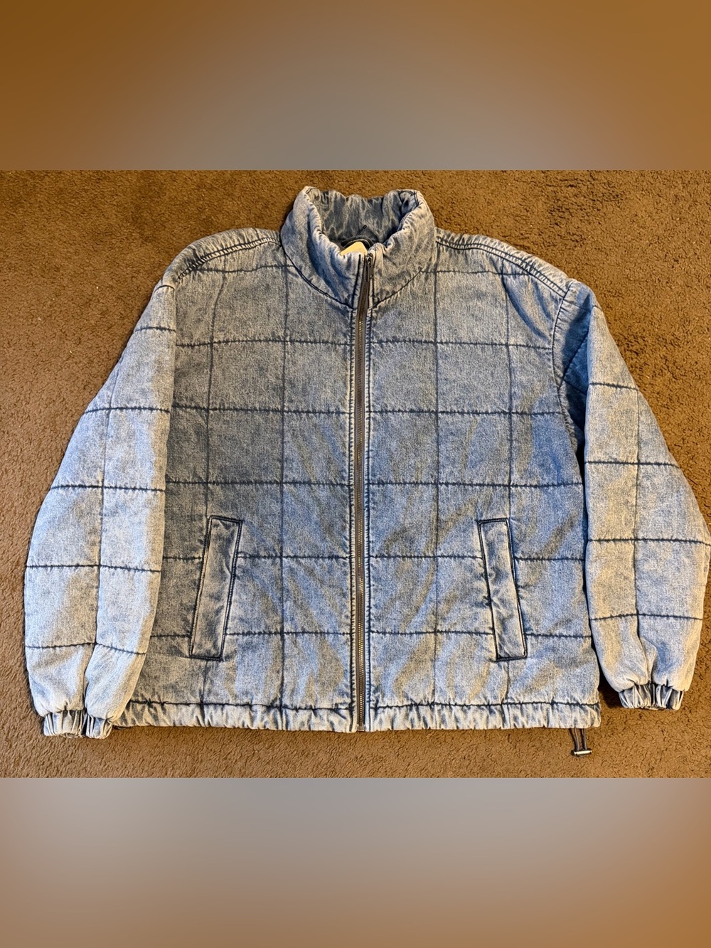 NWT Levi’s Women’s Box Denim Quilted Relaxed Light Wash Cotton Jacket XXL - Picture 3 of 10